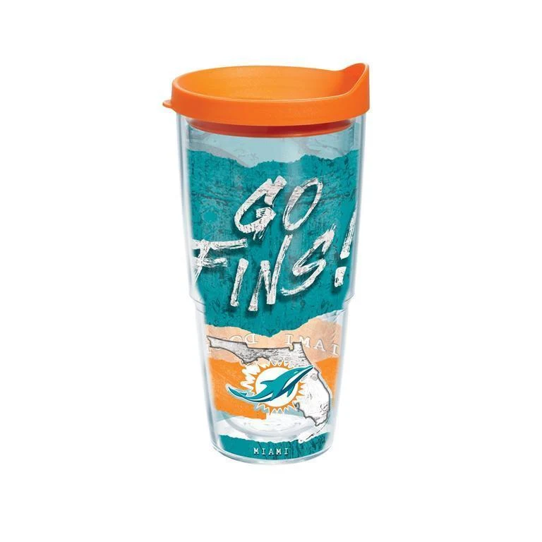 Miami Dolphins Statement 24 oz. Tervis Tumbler with Lid - (Set of 2)