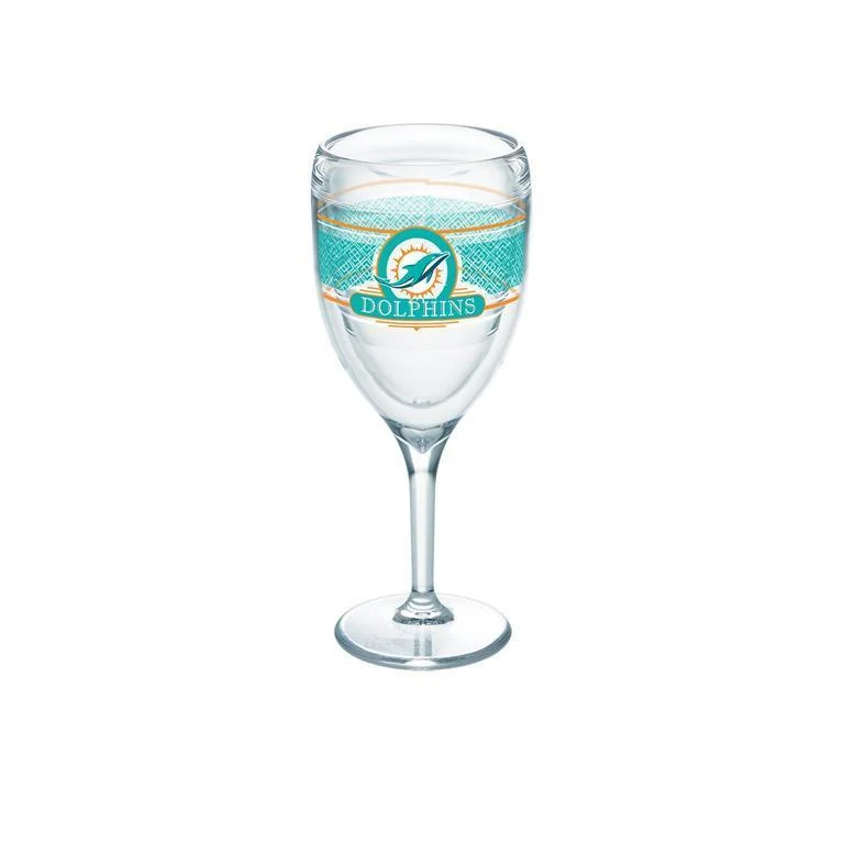 Miami Dolphins 9 oz. Tervis Wine Glass - (Set of 2)