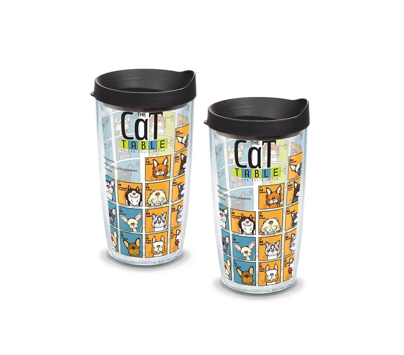Cat Periodic Table 16 oz. Tervis Tumbler with Lid - (Set of 2)