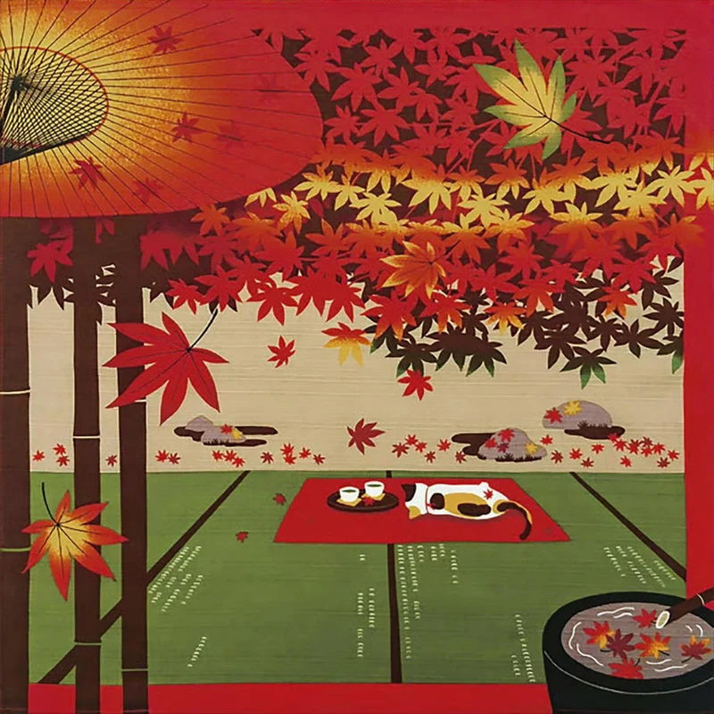 Furoshiki Mikeneko Momiji (50cm)