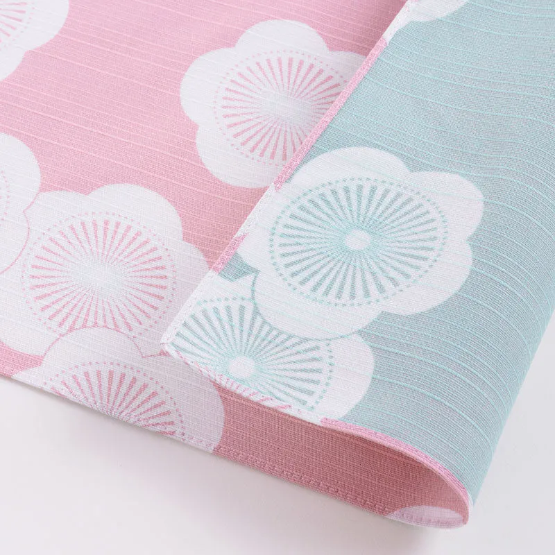 Furoshiki double face Isa Monyo Ume (rose et bleu, 48 cm)