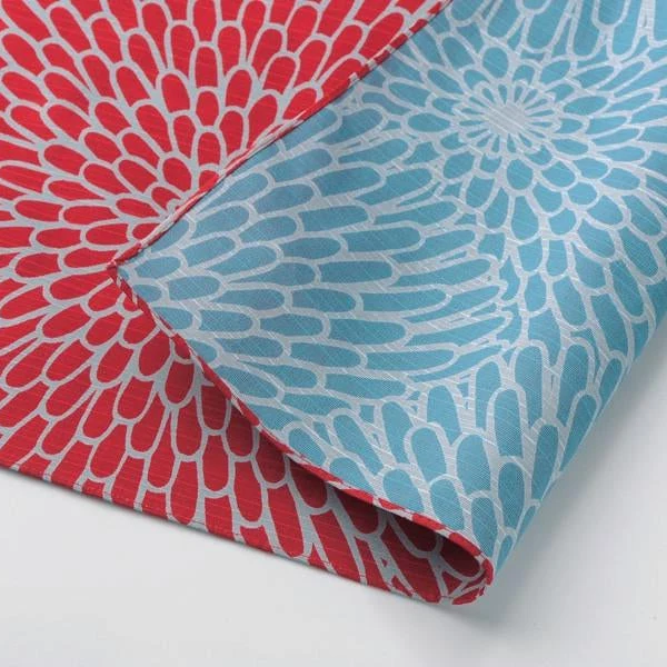Furoshiki double face Isa Monyo Kiku (rouge et bleu, 48cm)