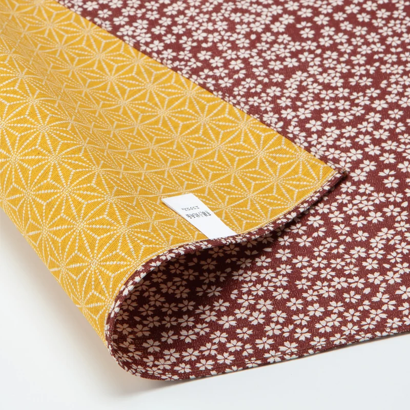 Furoshiki double face Asanoha Sakura (rouge bordeaux et or, 50 cm)