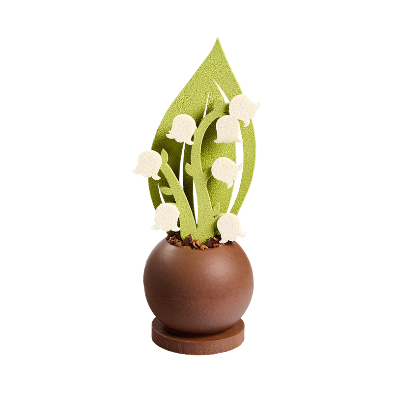 Muguet en chocolat – Trompe-l’œil praliné noisette