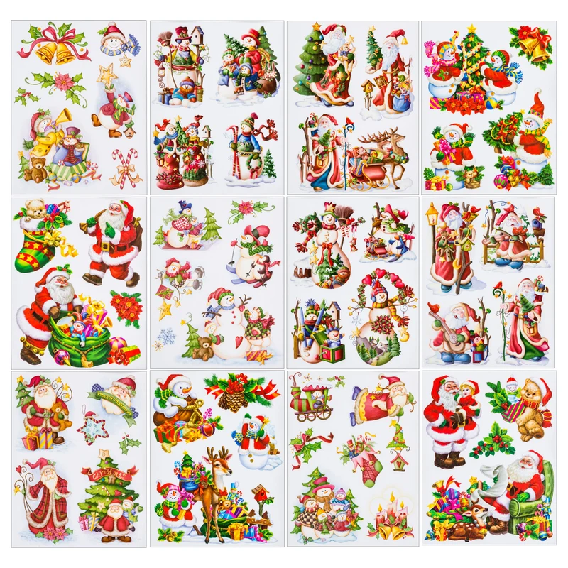 Décoration vitres de Noël traditionnelle 30x42 cm