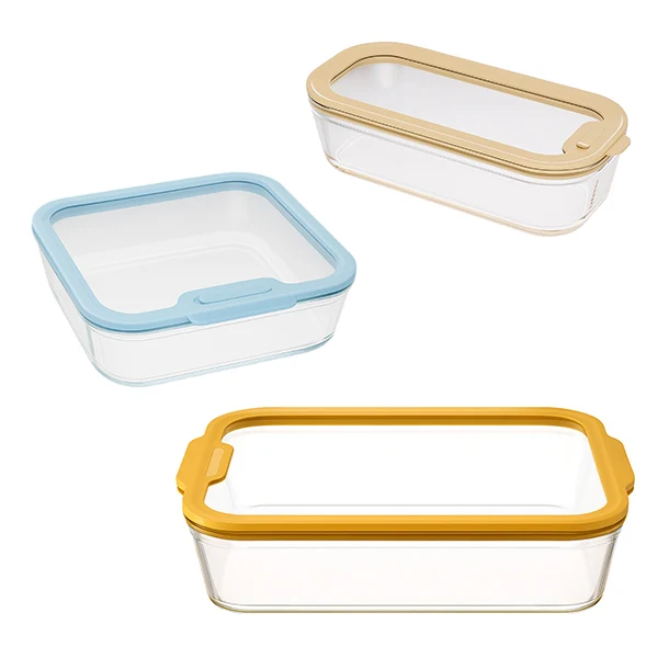 Set 3 boîtes en verre avec couvercles 560, 1370 et 3850 ml compatibles micro-ondes Pebbly