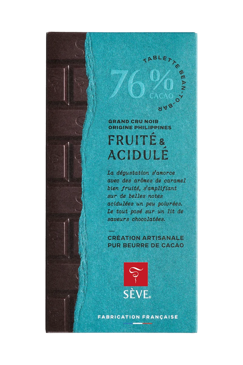 Philippines Luna - Tablette de chocolat noir à 76 % de cacao