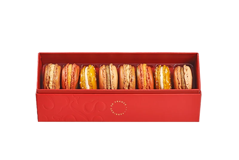 Écrin rouge de Macarons salés
