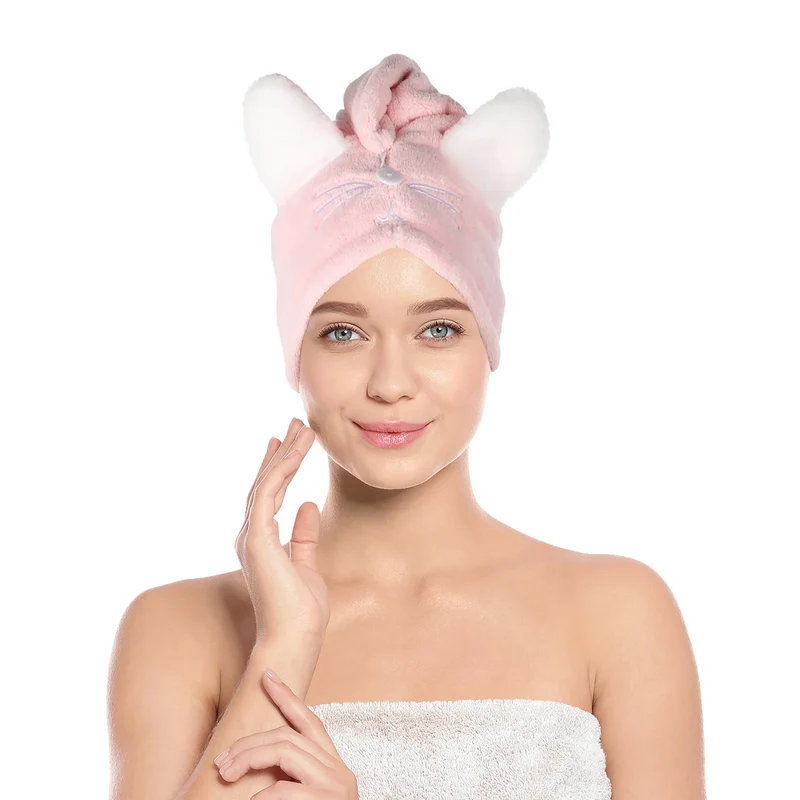 Serviette en microfibre pour cheveux - Rose