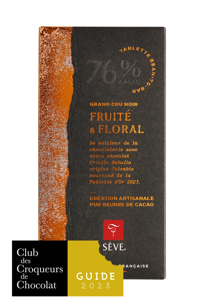 Tablette de chocolat noir Colombie 76% de cacao