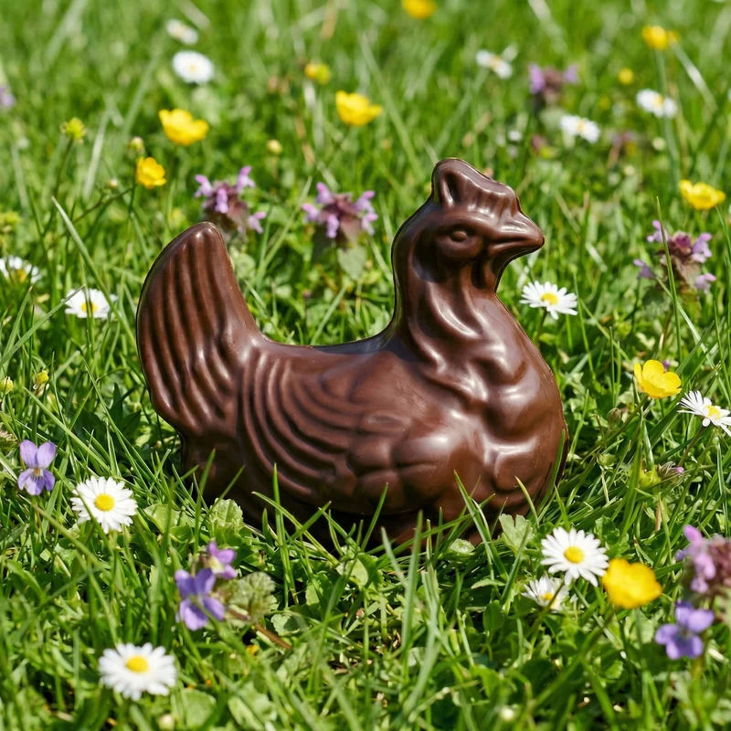 Papa Poule Noir – Poule en chocolat noir 76% de cacao minimum
