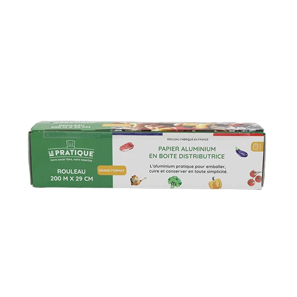 Rouleau de papier aluminium PRO 200 m × 29 cm avec boîte distributrice Le Pratique