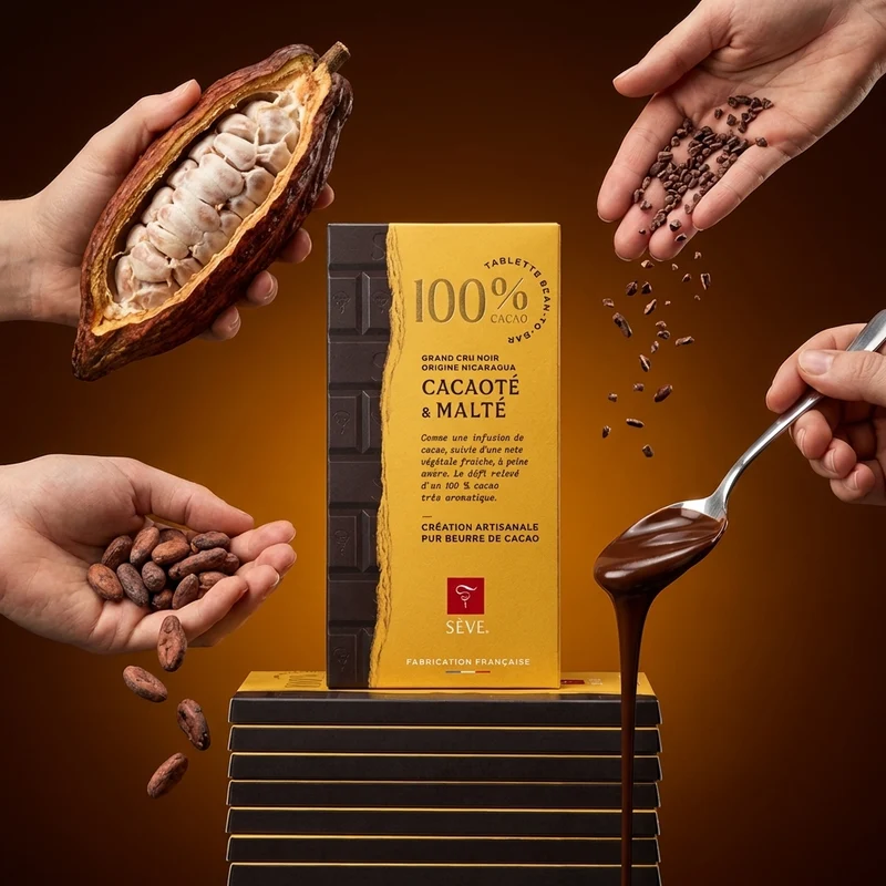 Cacao Pure Pâte - Tablette 100 % de cacao