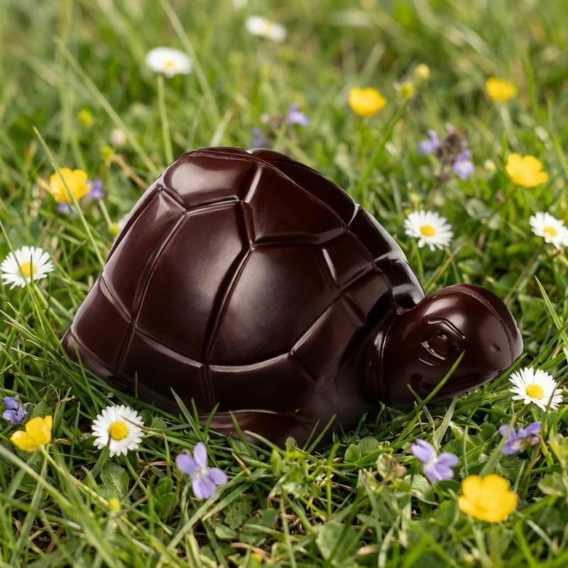 Tortue de Pâques en chocolat noir - 76% de cacao minimum