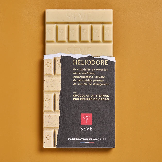 Héliodore Tablette de Chocolat Blanc à la Vanille de Madagascar