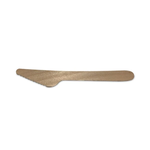 Set de 100 couteaux jetables en bois biodégradables 16 cm Lebrun