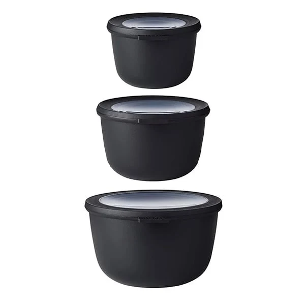 Set de 3 bols hauts Cirqula Nordic Black 500ml, 1000ml, 2000ml Mepal