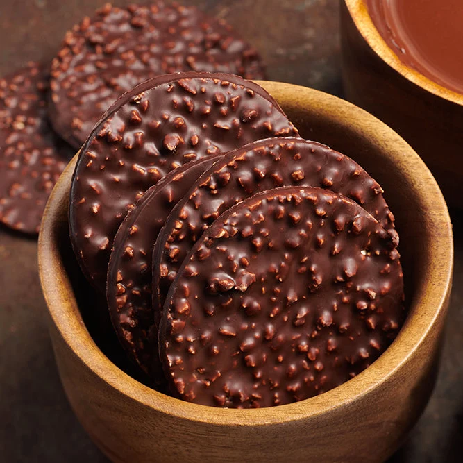 Croquette noire - Palets de chocolat noir aux amandes