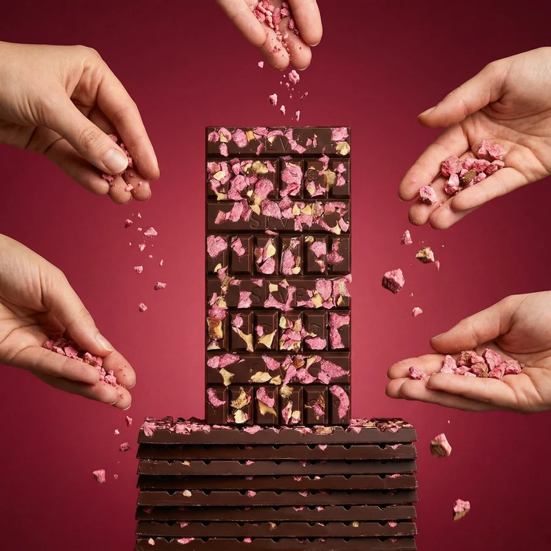 Tablette Chocolat Noir aux Pralines Rouges – Spécialité Lyonnaise Sève