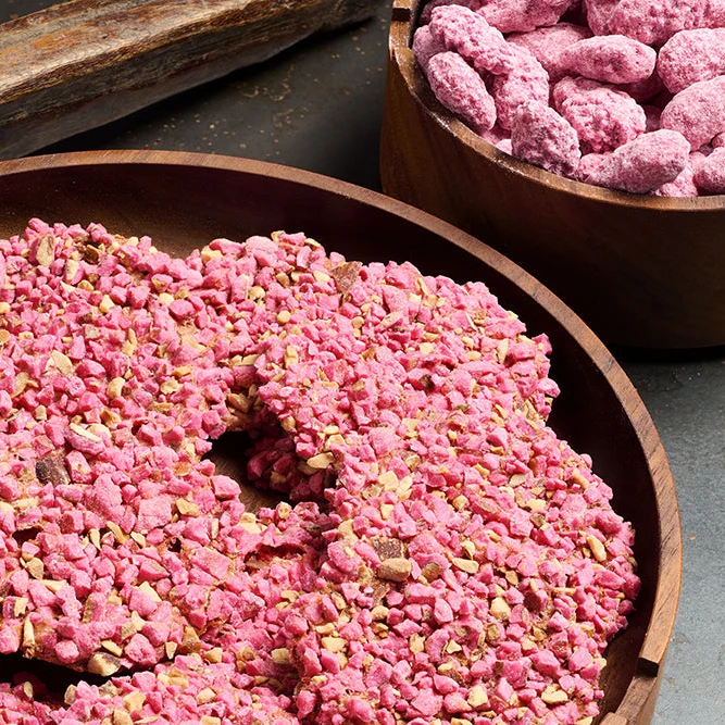 Tuiles aux pralines rouges