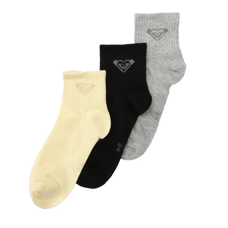 3 paires de socquettes Roxy - Jaune