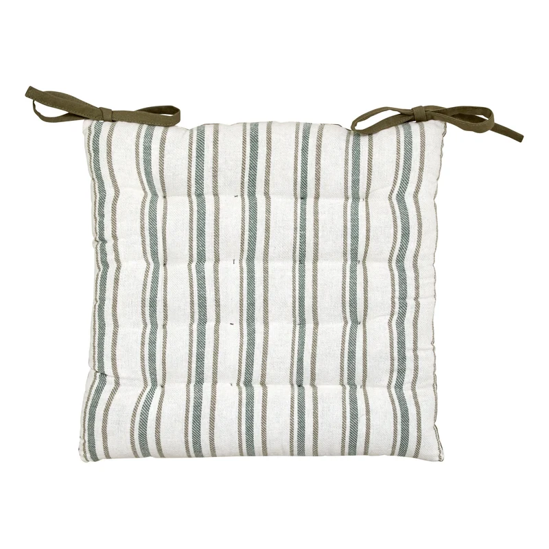 Galette de chaise rayures vertes 38x38 cm