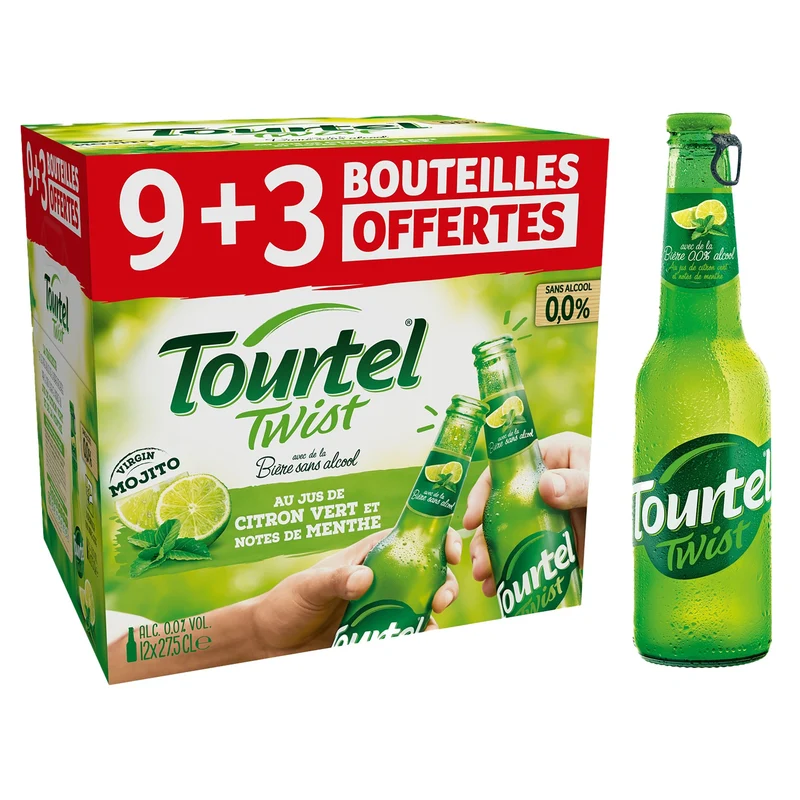 9 + 3 bouteilles de Tourtel Twist citron vert et menthe