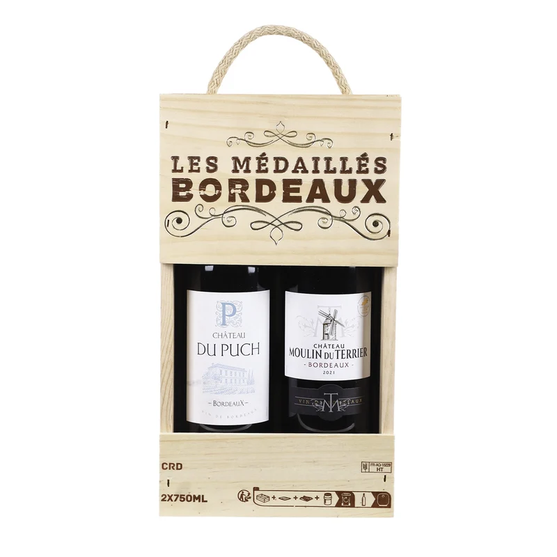 COFFRET 2 BOUTEILLES DE VIN