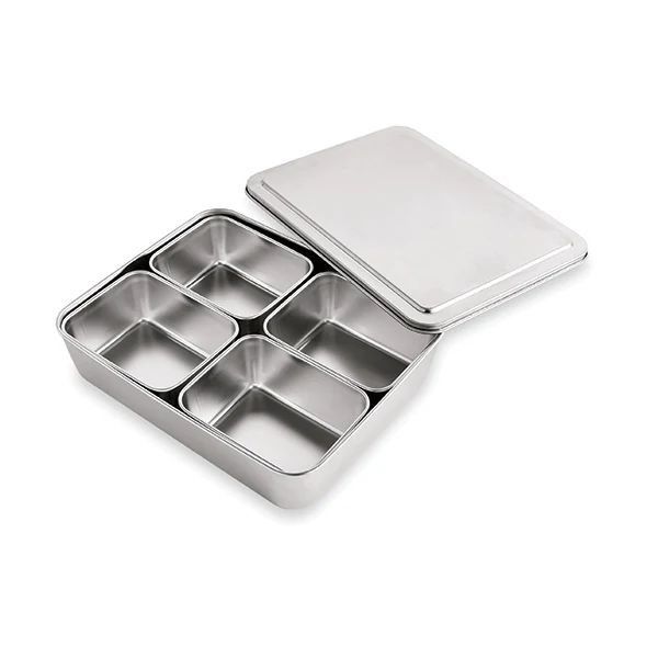 Set de 5 bacs de préparation culinaire en inox Mathon