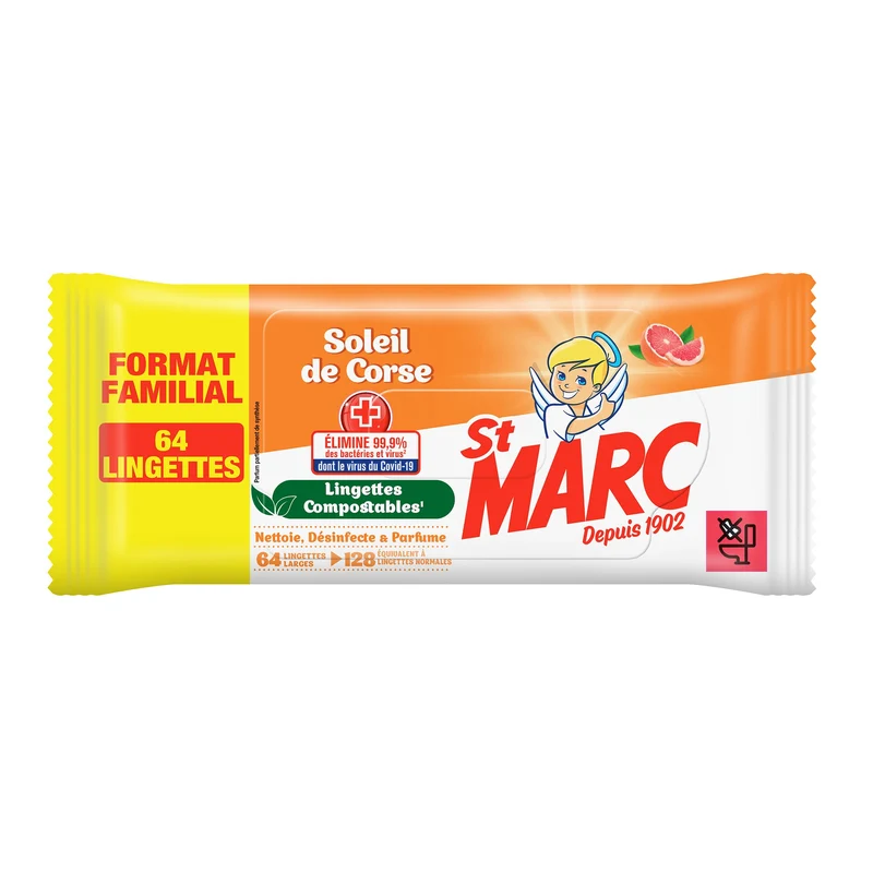 64 lingettes multiusages Soleil de Corse