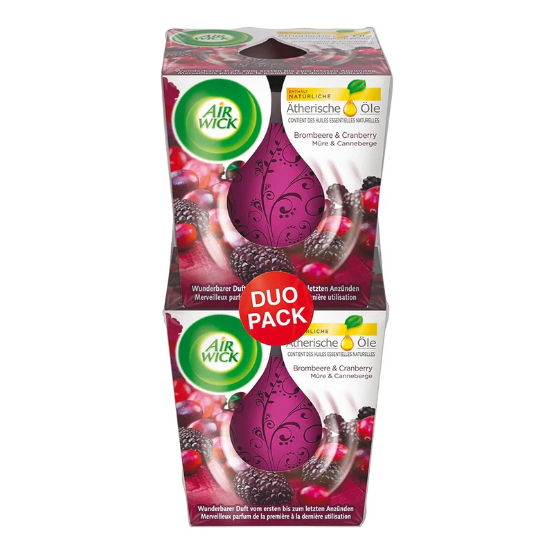 Lot de 2 bougies mûre et canneberge
