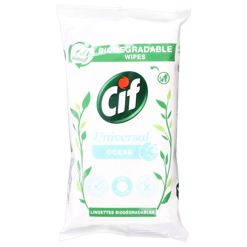 60 lingettes multi-usages biodégradables