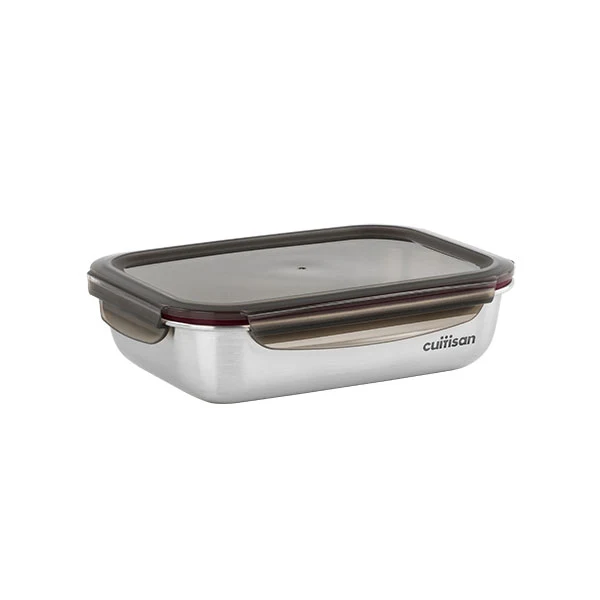 Boîte de conservation rectangulaire en inox 1900 ml compatible micro-ondes Cuitisan