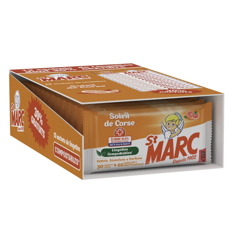 lot de 13x30 lingettes Soleil de Corse