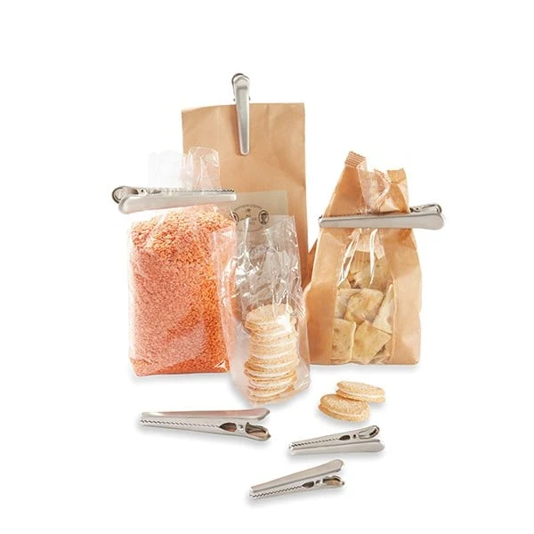 Set 6 pinces à sachet en inox 8 et 11,5 cm Mathon