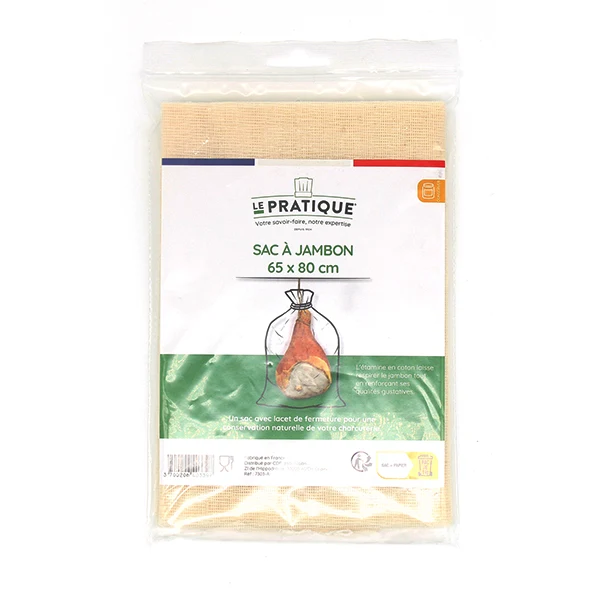 Sac à jambon étamine coton écru Le Pratique