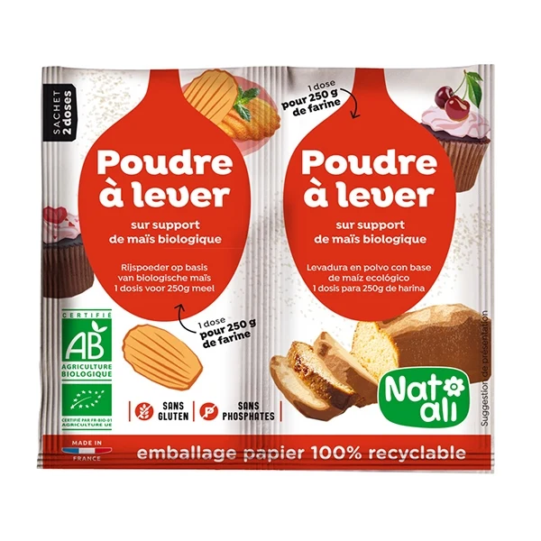 Poudre à lever bio 2 x 7 g Nat-ali