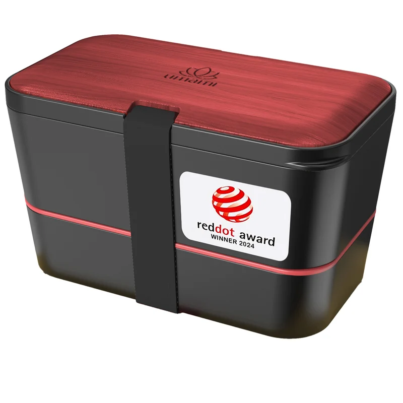 Premium Nestable Bento Box Rosewood Black (51 oz)