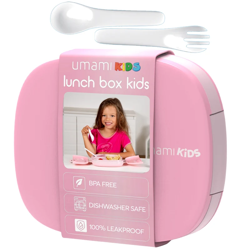 KIDS Bento Lunch Box With Cutlery Pink