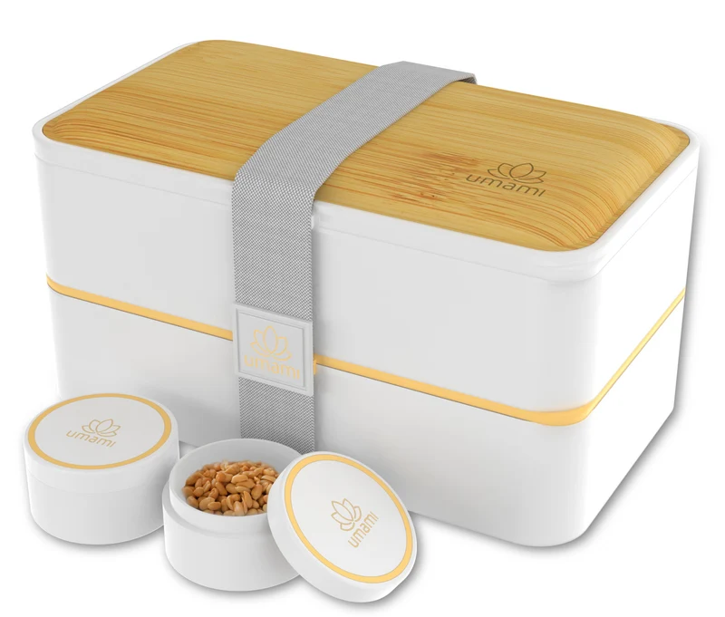 Original Bento Box White & Bamboo