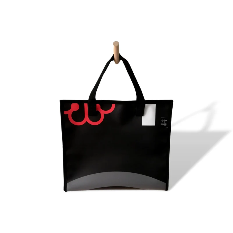 Sac Fourre-tout ( PETIT ) - Sac écoresponsable - noir, gris logo Montréal rouge