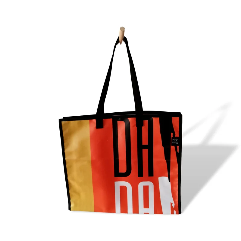 Sac à Fourre-tout - Sac écoresponsable - orange, jaune, noir et blanc