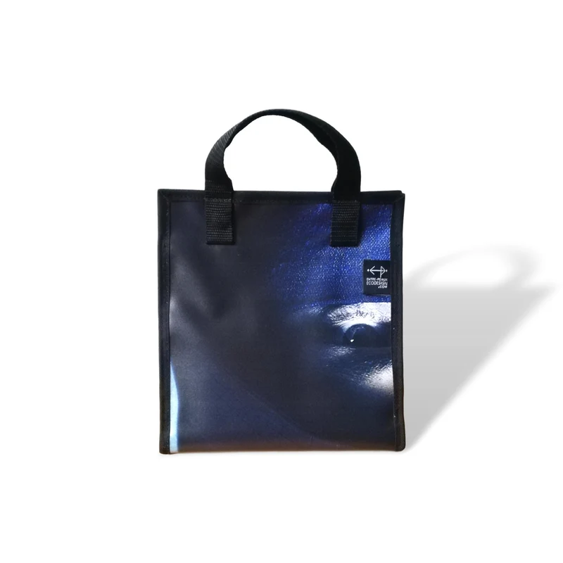 Sac à lunch bleu foncé avec visage ninja