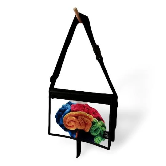 Sac à bandoulière format moyen cerveau laine
