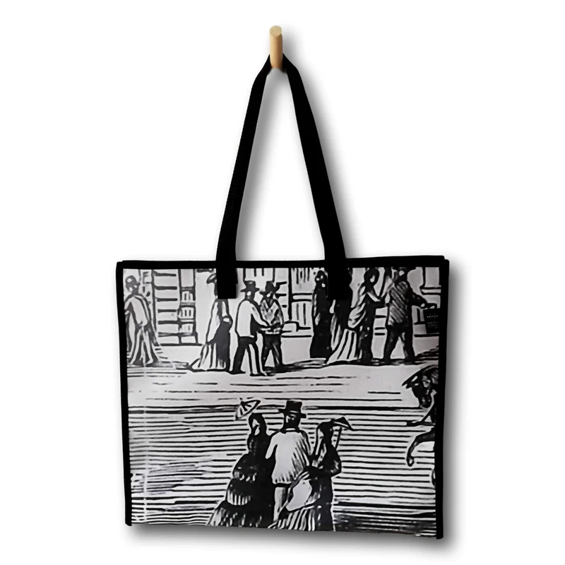 Sac à Fourre-tout - Sac écoresponsable - noir et blanc archive Montréal