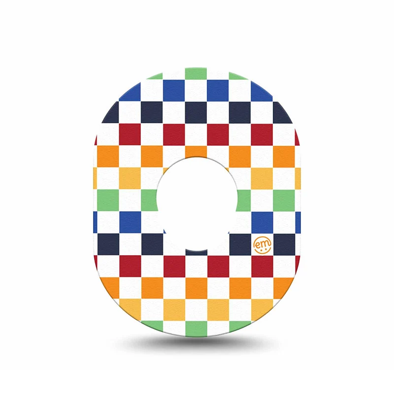 Patchs Adhésifs Dexcom G7 ExpressionMed : Damier arc-en-ciel