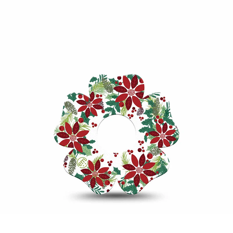 Patchs adhésifs ExpressionMed Freestyle Libre 3 : Couronne de fleurs de Noël