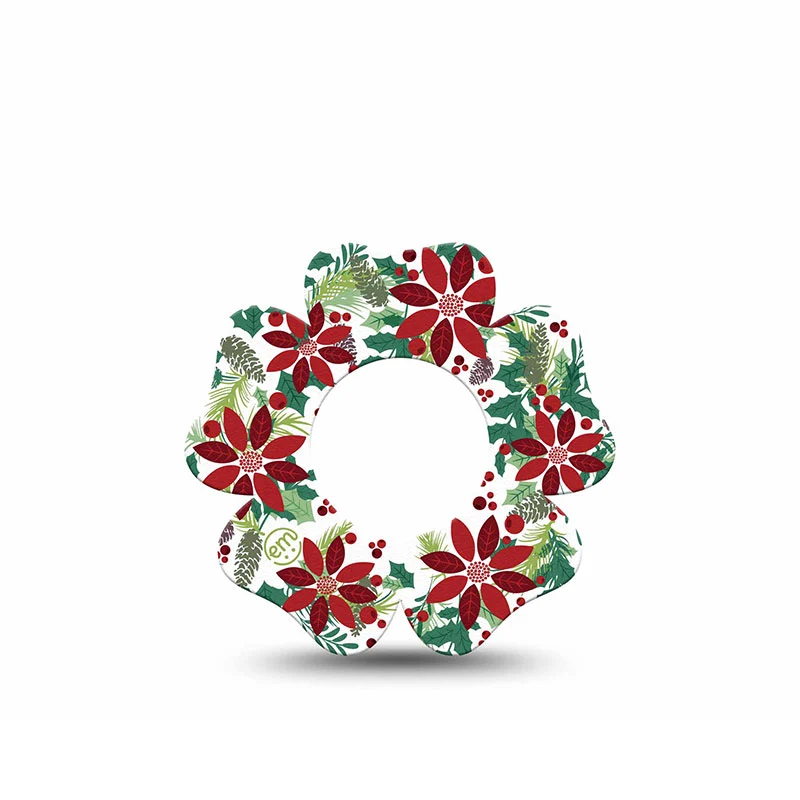 Patchs adhésifs ExpressionMed Freestyle Libre 2 : Couronne de fleurs de Noël
