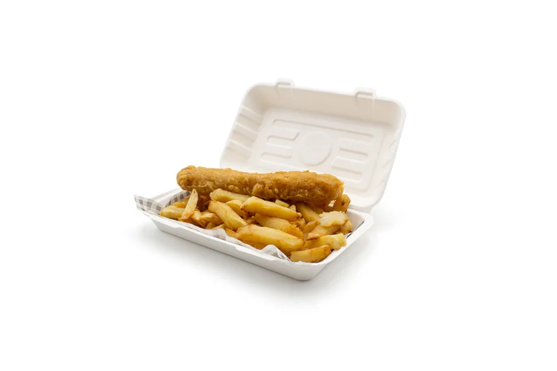 Bagasse Clamshell - 25 x 15 x 6 mm (10 x 6 x 2.5")
