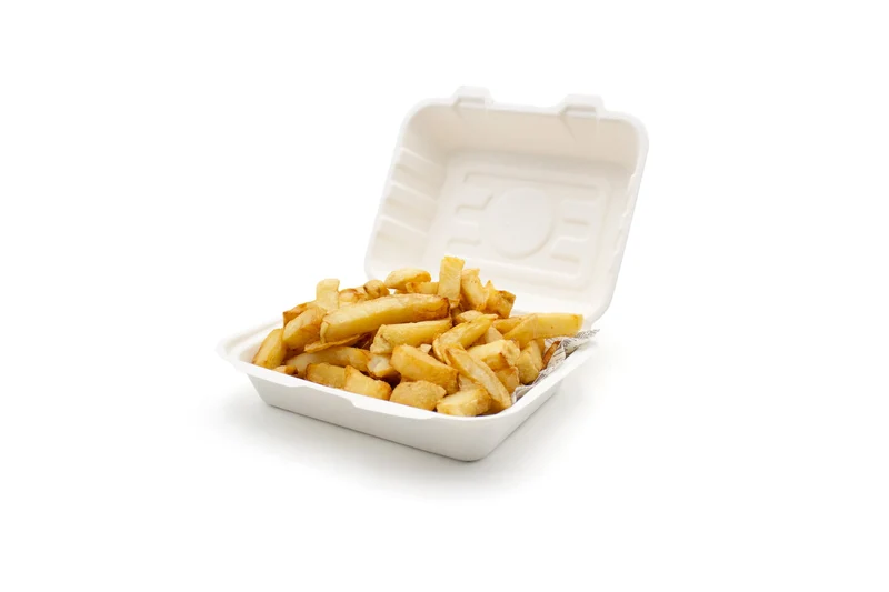 Bagasse Clamshell - 19 x 15 x 7 mm (7.5 x 6 x 2.5")